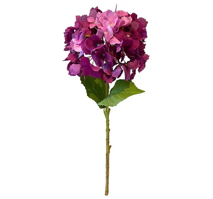 Hortensia kunstig blomst af plast i lilla nuancer