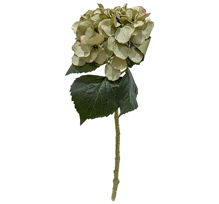 Hortensia kunstig blomst af plast i grøn