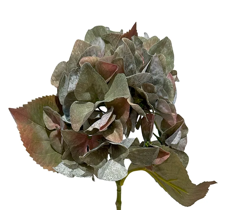kunstig grøn hortensia i plast closeup