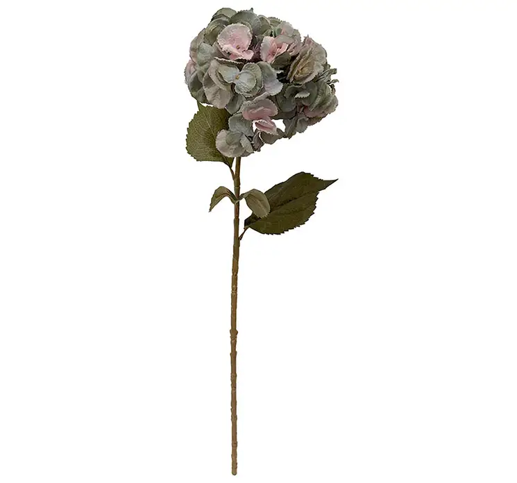 Hortensia kunstig blomst på stilk af plast i lilla