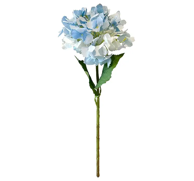 Hortensia kunstig blomst af plast i lyseblå