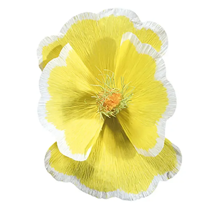 Kunstig blomster hoved af papir i gul