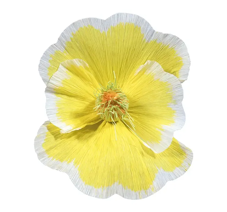 Kunstig papir blomst i gul