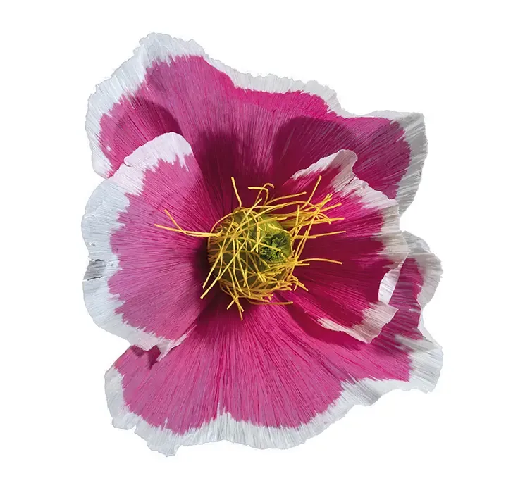 Kunstig papir blomsterhoved i pink