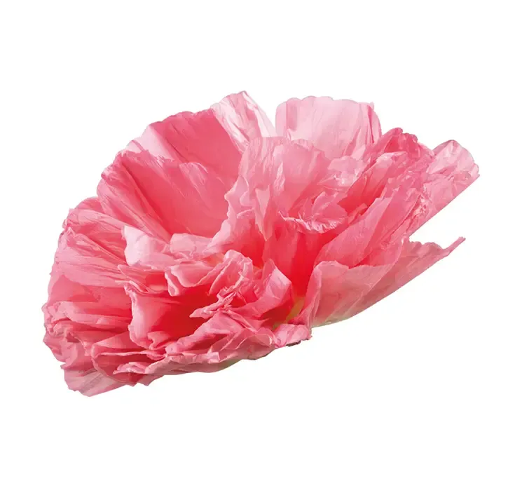 Kunstig blomsterhoved af papir i pink