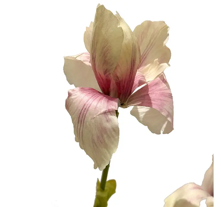 Iris kunstig blomst af plast i gul closeup