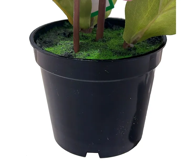 kunstig julerose, helleborus i sort potte-closeup