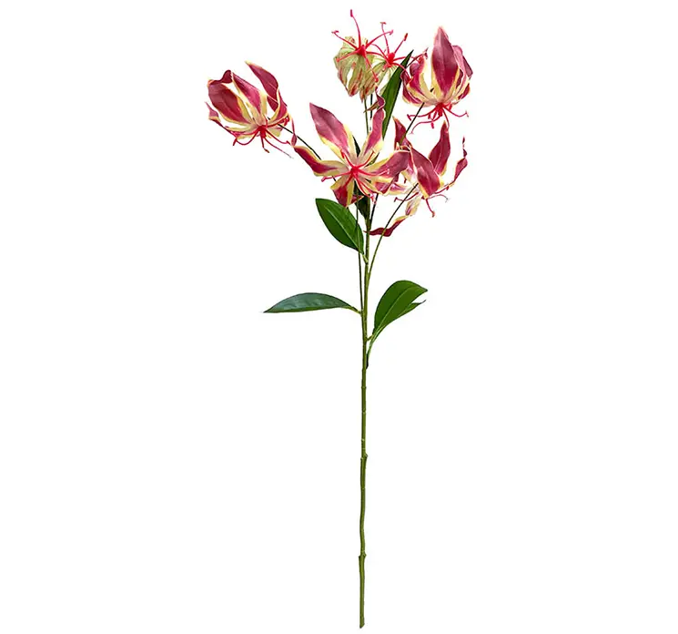 Klatrelilje også kaldet gloriosa af plast i pink og gul