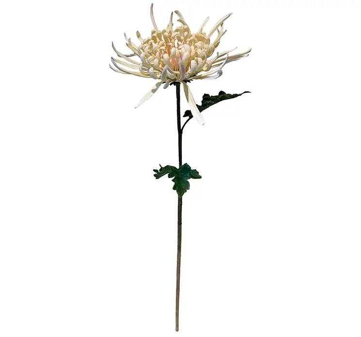 Krysantemum kunstig blomst af plast i creme farvet