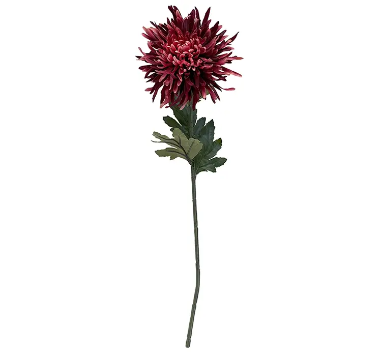 Krysantemum kunstig blomst af plast i mørkerød