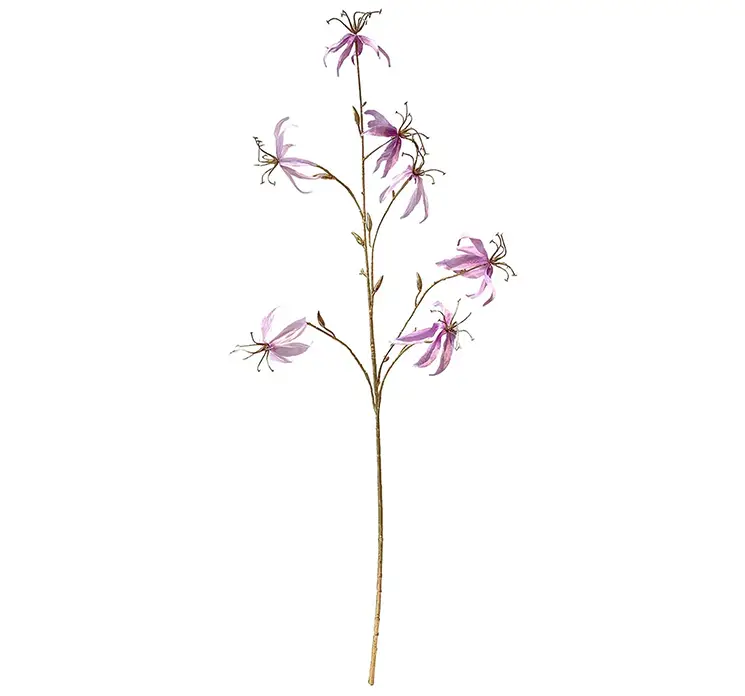 Klatrelilje kunstig blomst af plast i lyselilla og guld