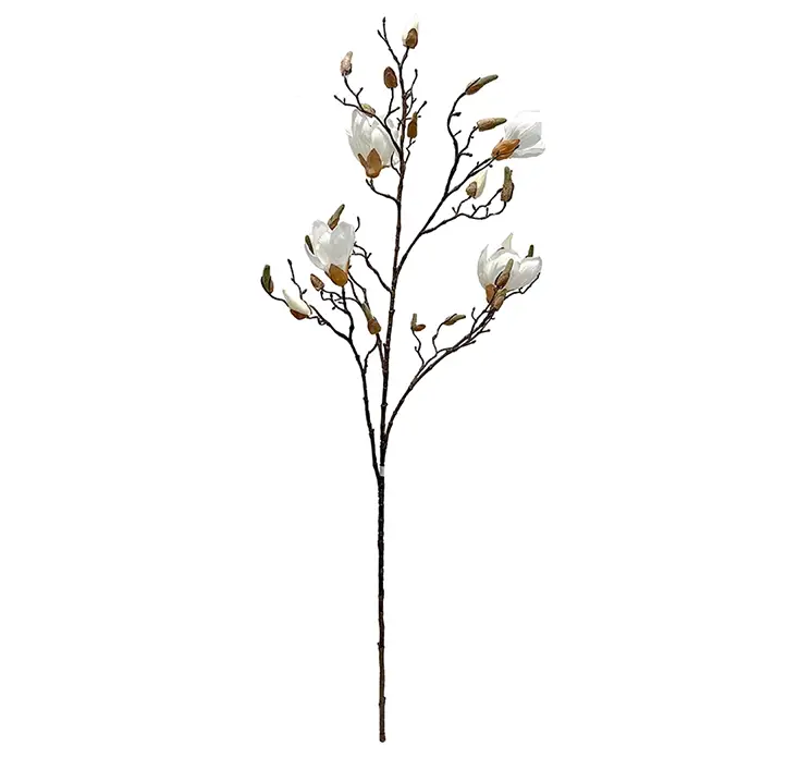 Magnolia kunstig blomster gren af plast med hvide blomster