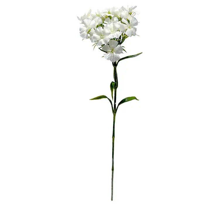 Nellike kunstig blomst af plast i hvid