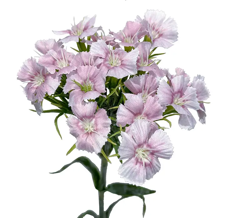 Nellike kunstig blomst af plast i lavendel farvet closeup