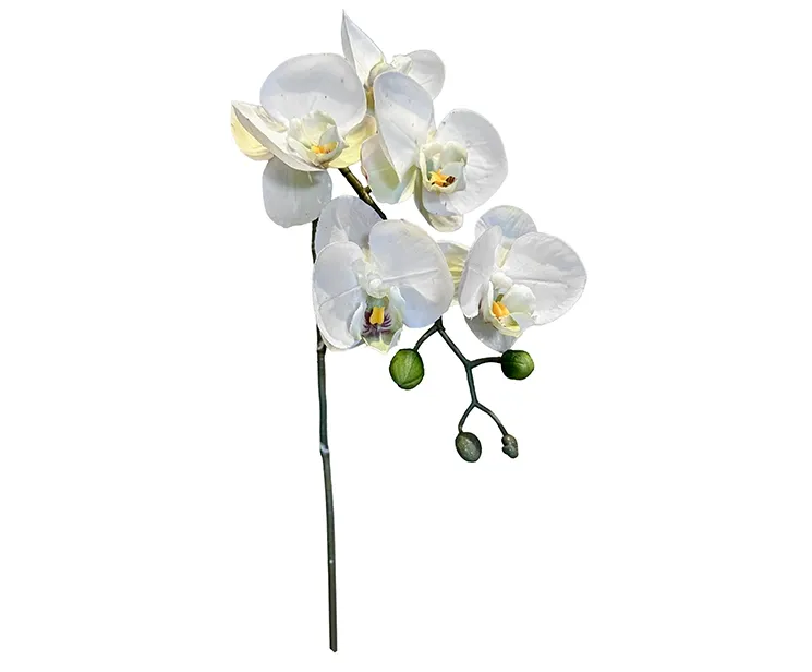 Kunstig orkide i hvid på stilk