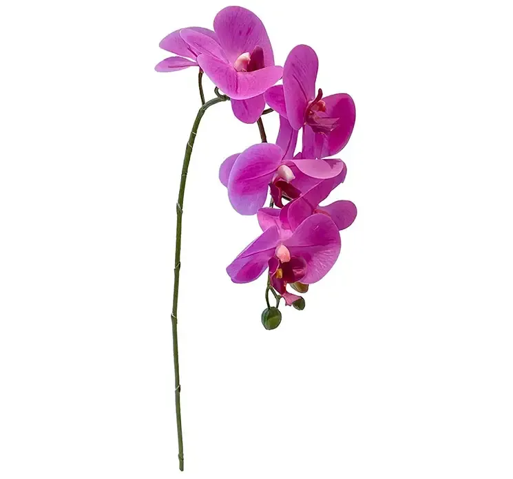 Kunstig orkide på stilk af plast i pink