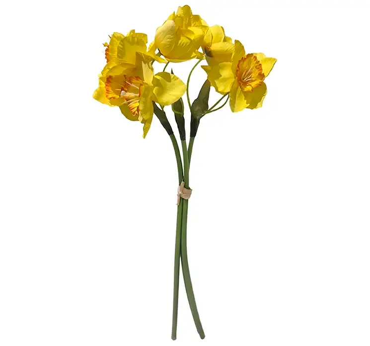 Kunstige påskeliljer gule og orange blomster samlet i bundt