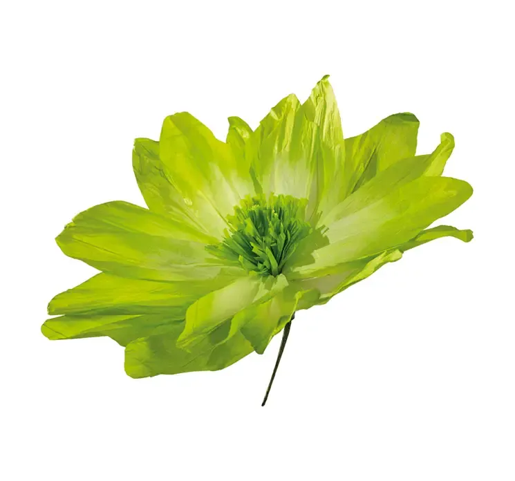 Kunstig blomst af papir i grøn