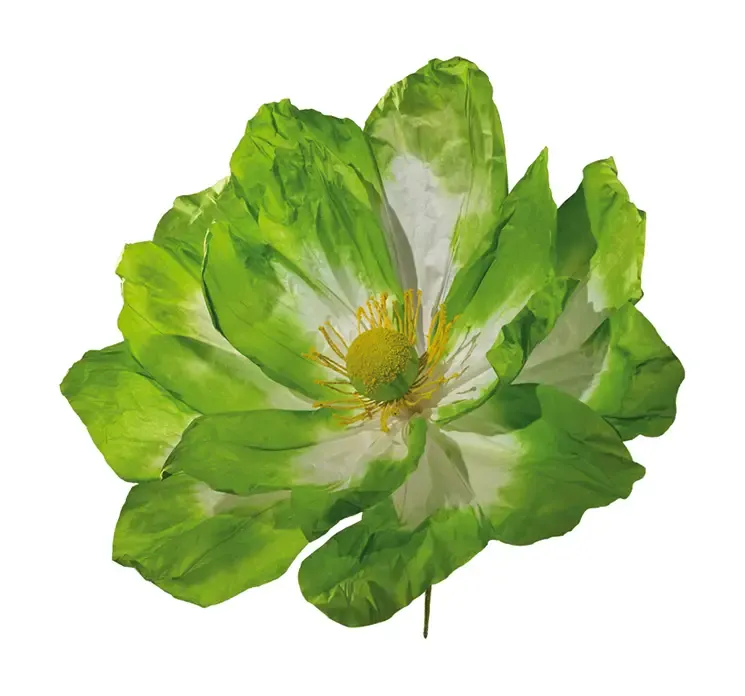 Kunstig blomst af papir i grøn