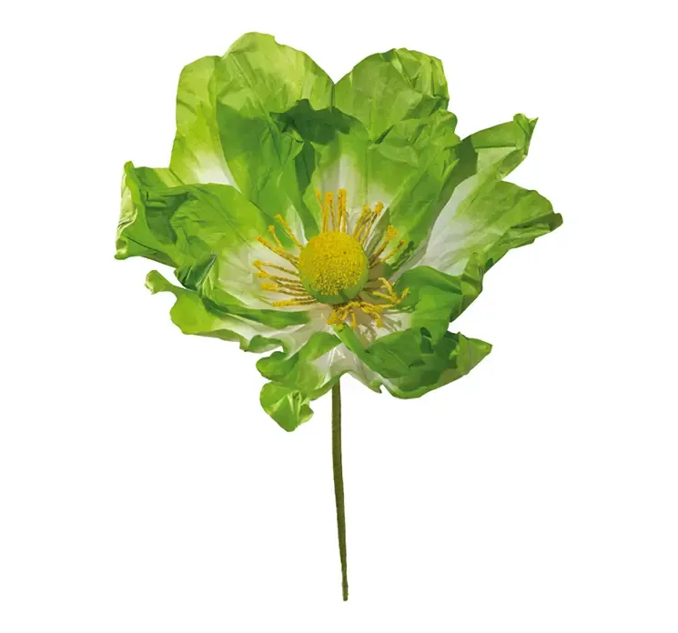 Kunstig blomst af papir i grøn