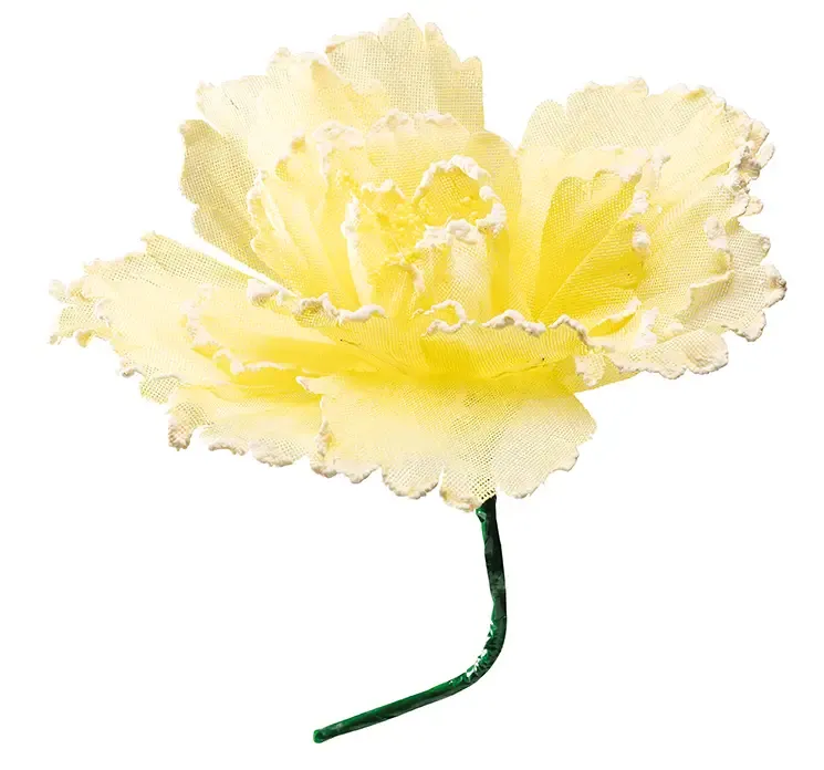 Kunstig blomst i gul af papir