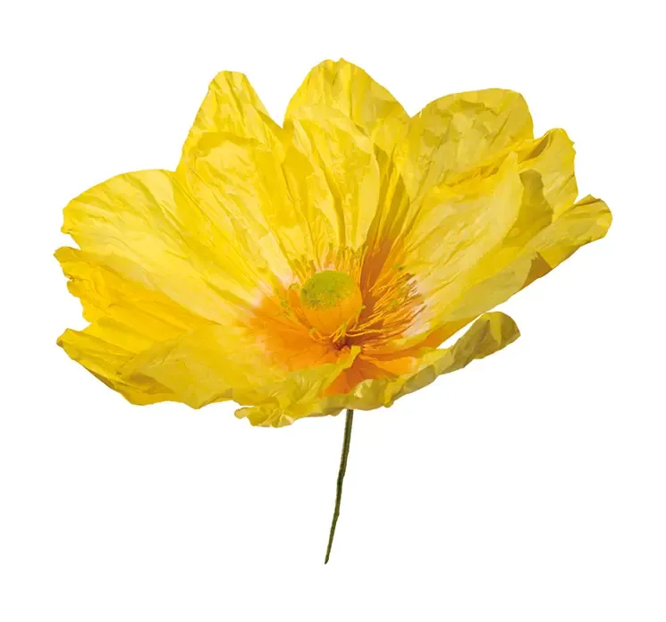 Kunstig blomst af papir i gul