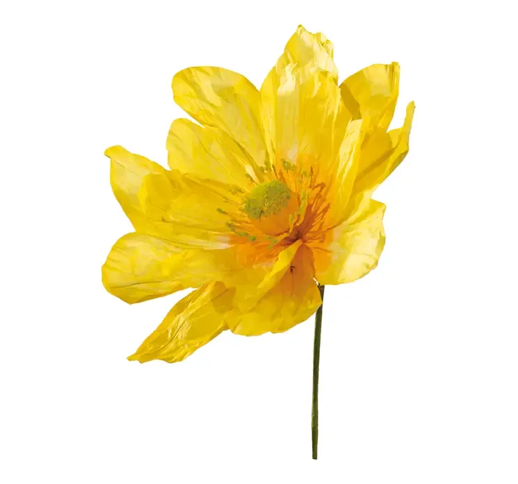 Kunstig blomst af papir i gul