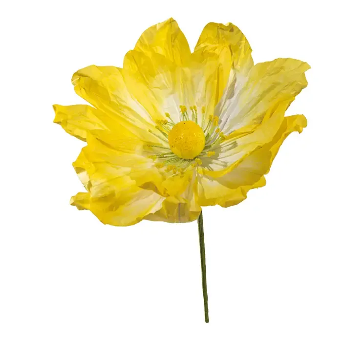 Kunstig blomst af papir i gul