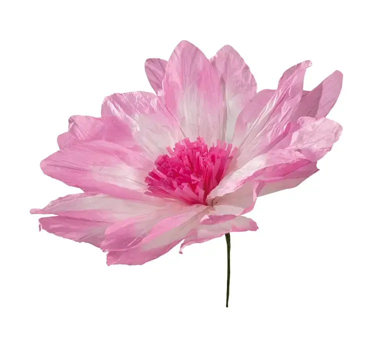 Kunstig blomst af papir i lyserød