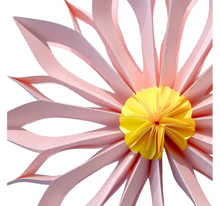 Blomst af papir i lyserød til ophæng kunstig blomst closeup