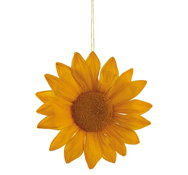 Kunstig blomst af papir i orange med ophæng