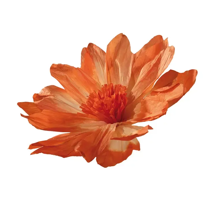 Kunstig blomst af papir i orange