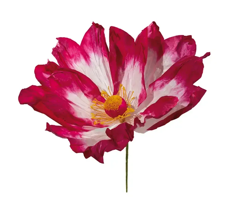 Kunstig blomst af papir i pink