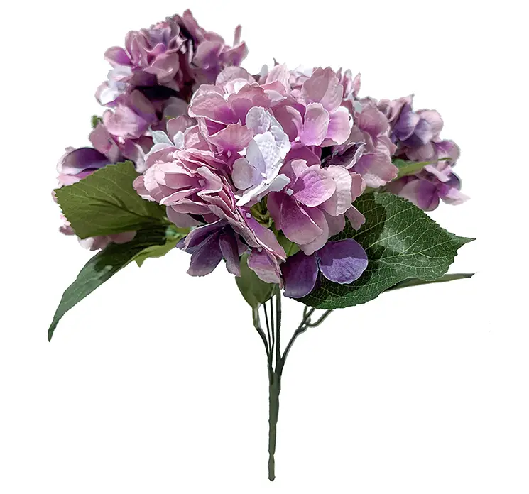 Hortensia kunstig blomst af kunstsilke i lilla