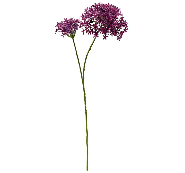 Prydløg kunstig blomst af plast i lilla med to stilke