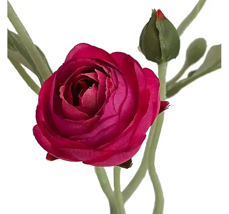 Ranunkel kunstig blomst af plast i pink closeup