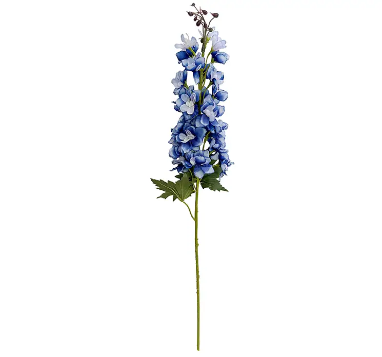 Ridderspore kunstig blomst af plast i blå 90cm