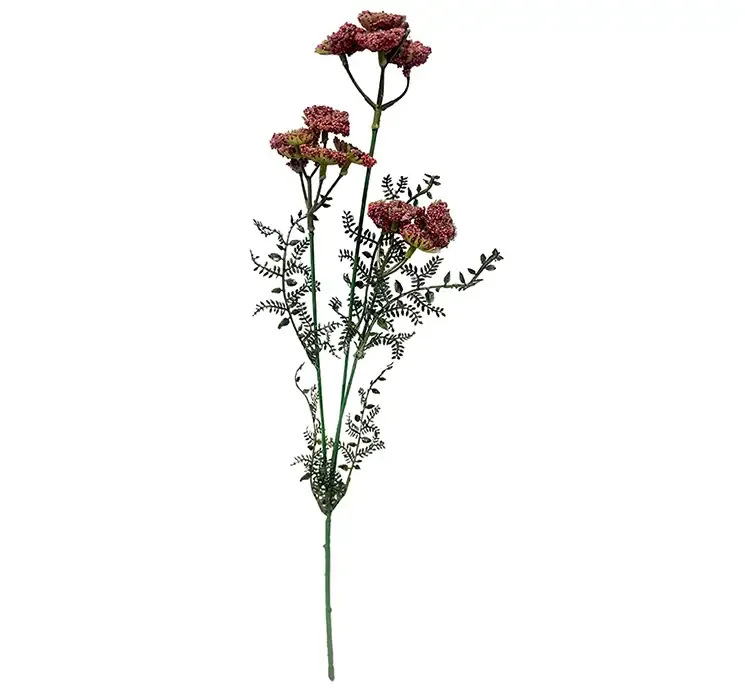 Kunstig røllike blomst i bordeaux af plast