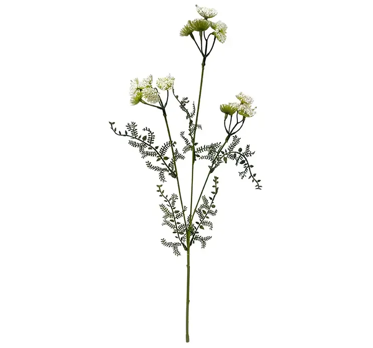 Kunstig røllike blomst i hvid af plast