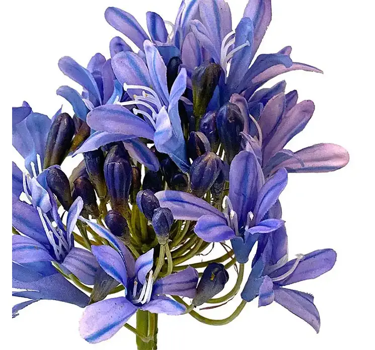 Skærmlilje kunstig blomst af plast i lilla closeup