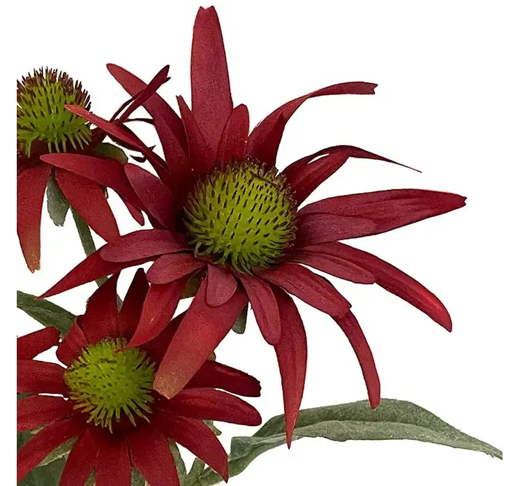 Kunstig solhat blomst af plast i rød closeup