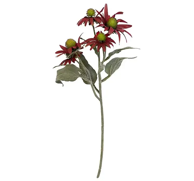 Kunstig solhat blomst af plast i rød