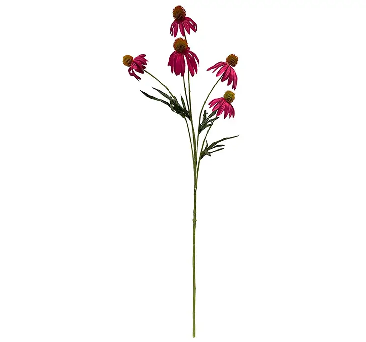 Solhat kunstig blomst af plast i rød