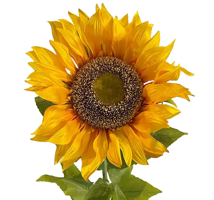Solsikke kunstig blomst af plast i gul XL størrelse closeup