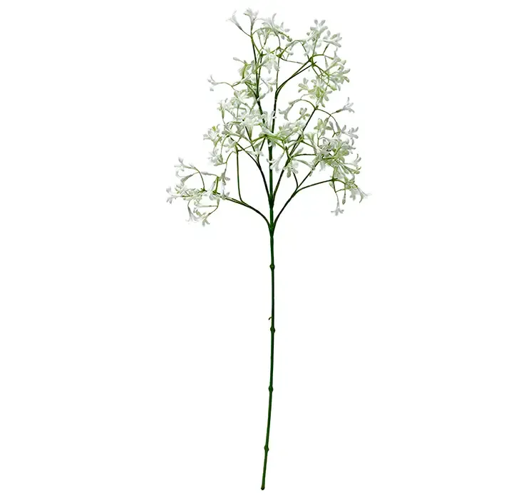 Kunstig stenbræk blomst på stilk i hvid