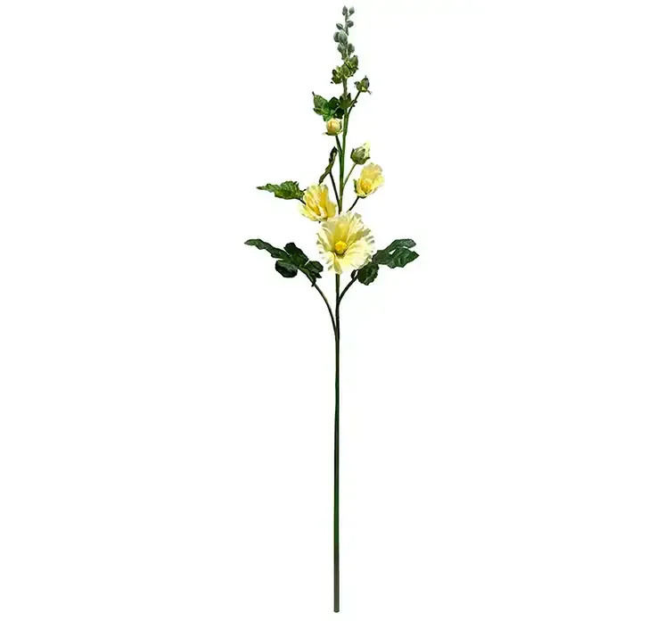 Kunstig stokrose også kaldet alcea i gul af plast