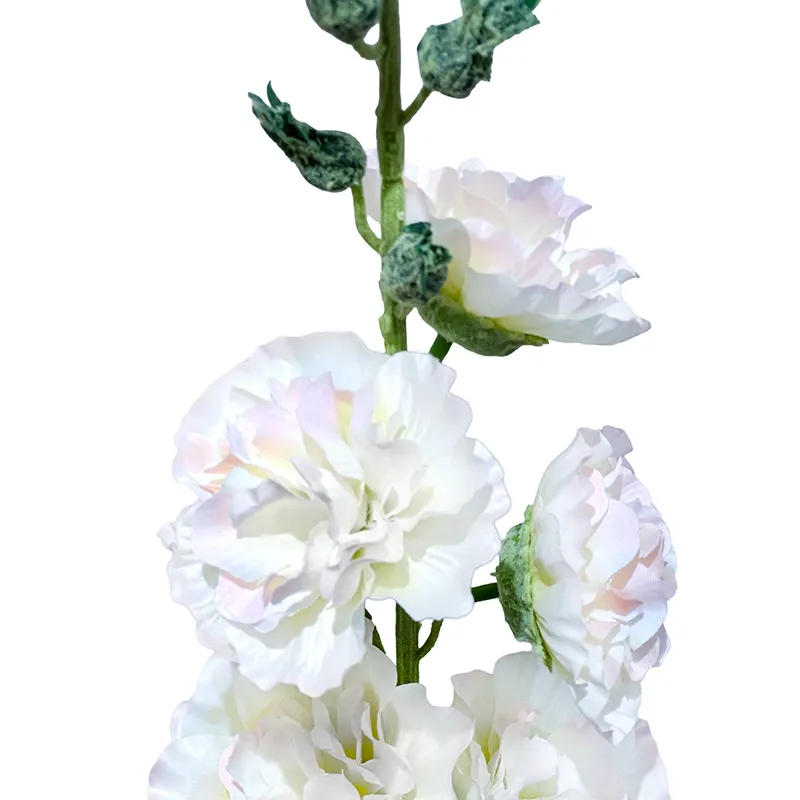 kunstig hvid stokrose closeup