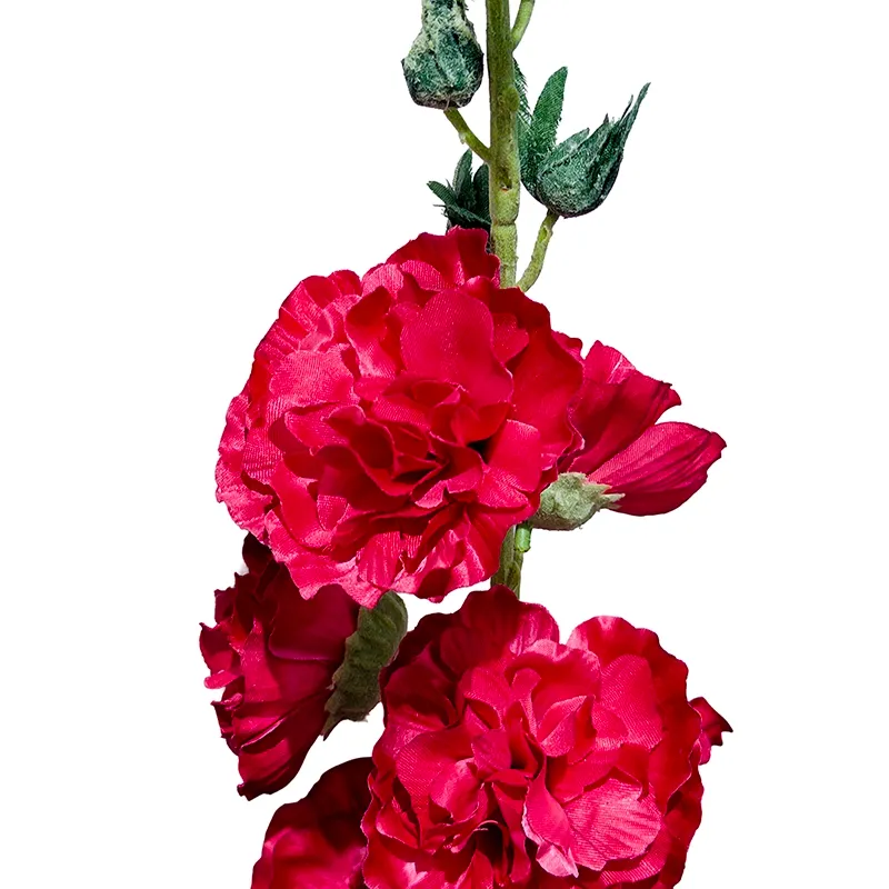 kunstig pink farvet stokrose closeup