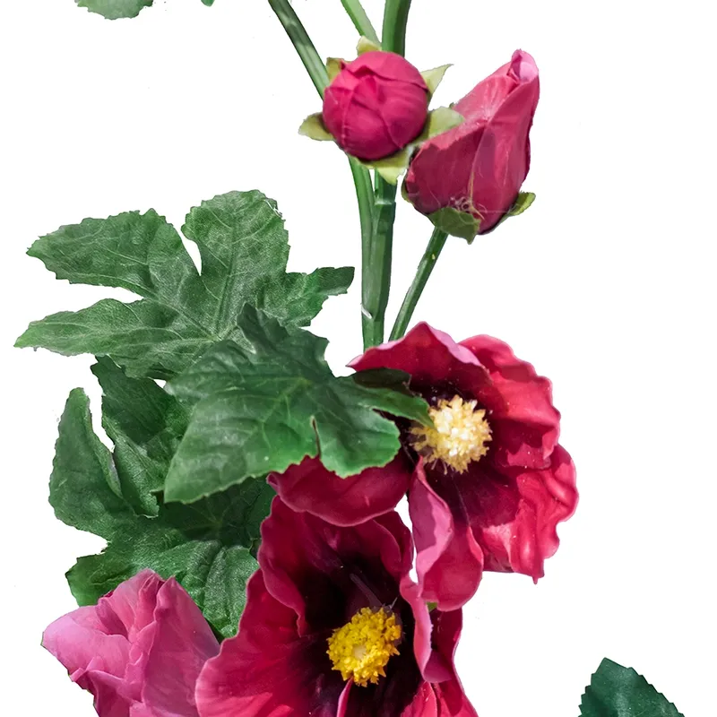 kunstig pink farvet stokrose closeup