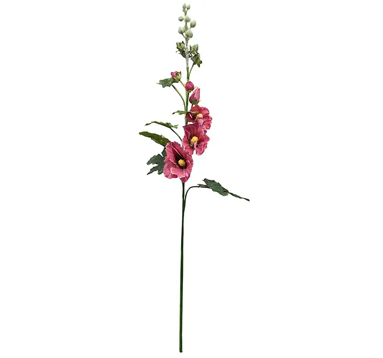 Stokrose kunstig blomst af plast i pink